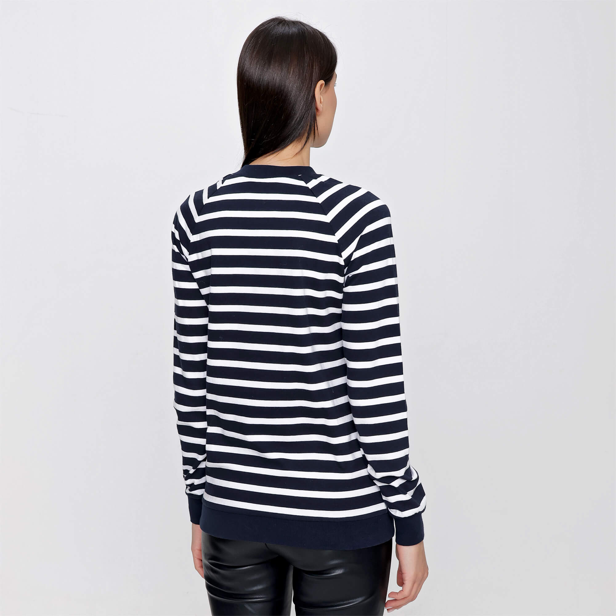 Balmain - Navy Cotton Logo Print Striped Sweatshirt With Silver Buttons